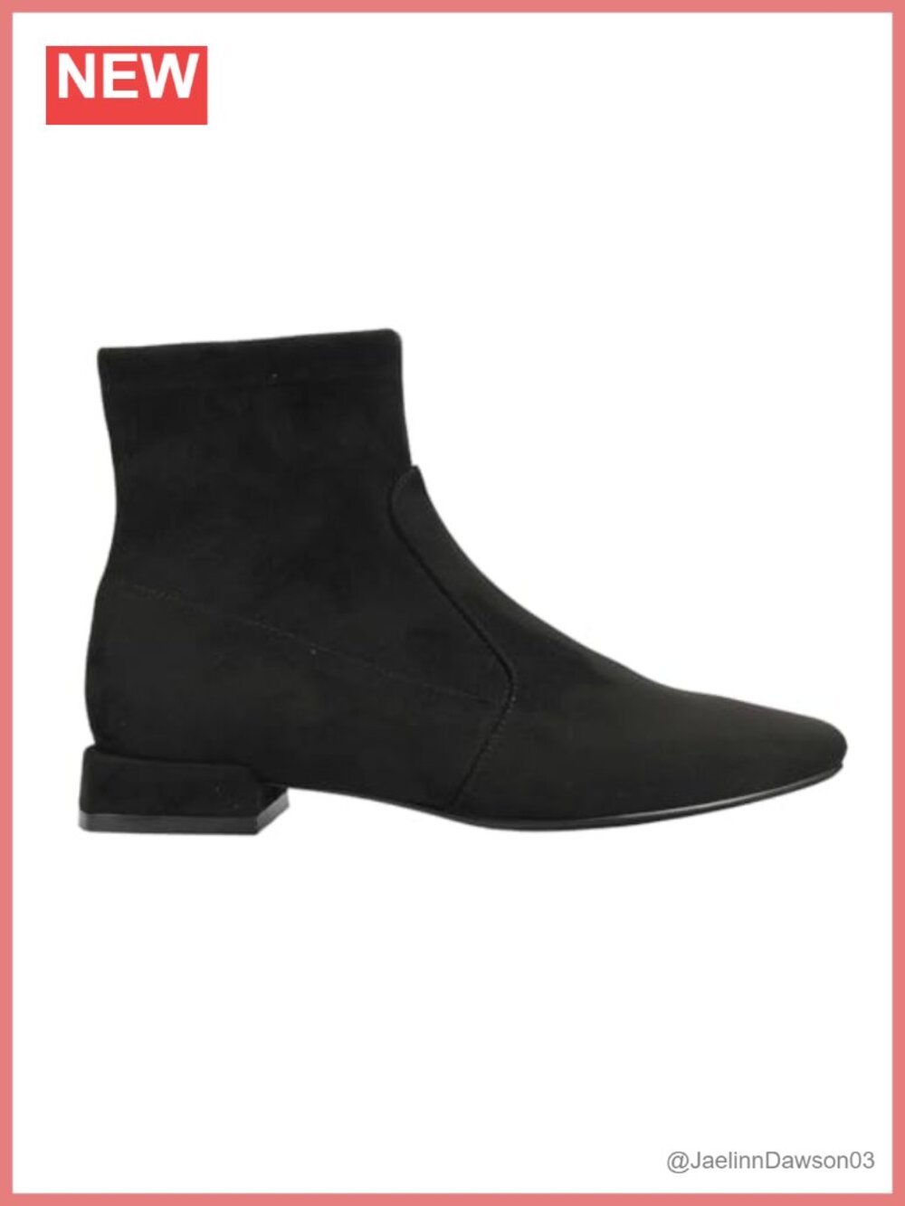 Faux Suede Ankle Bootie Square Toe Side Zip Block Heel